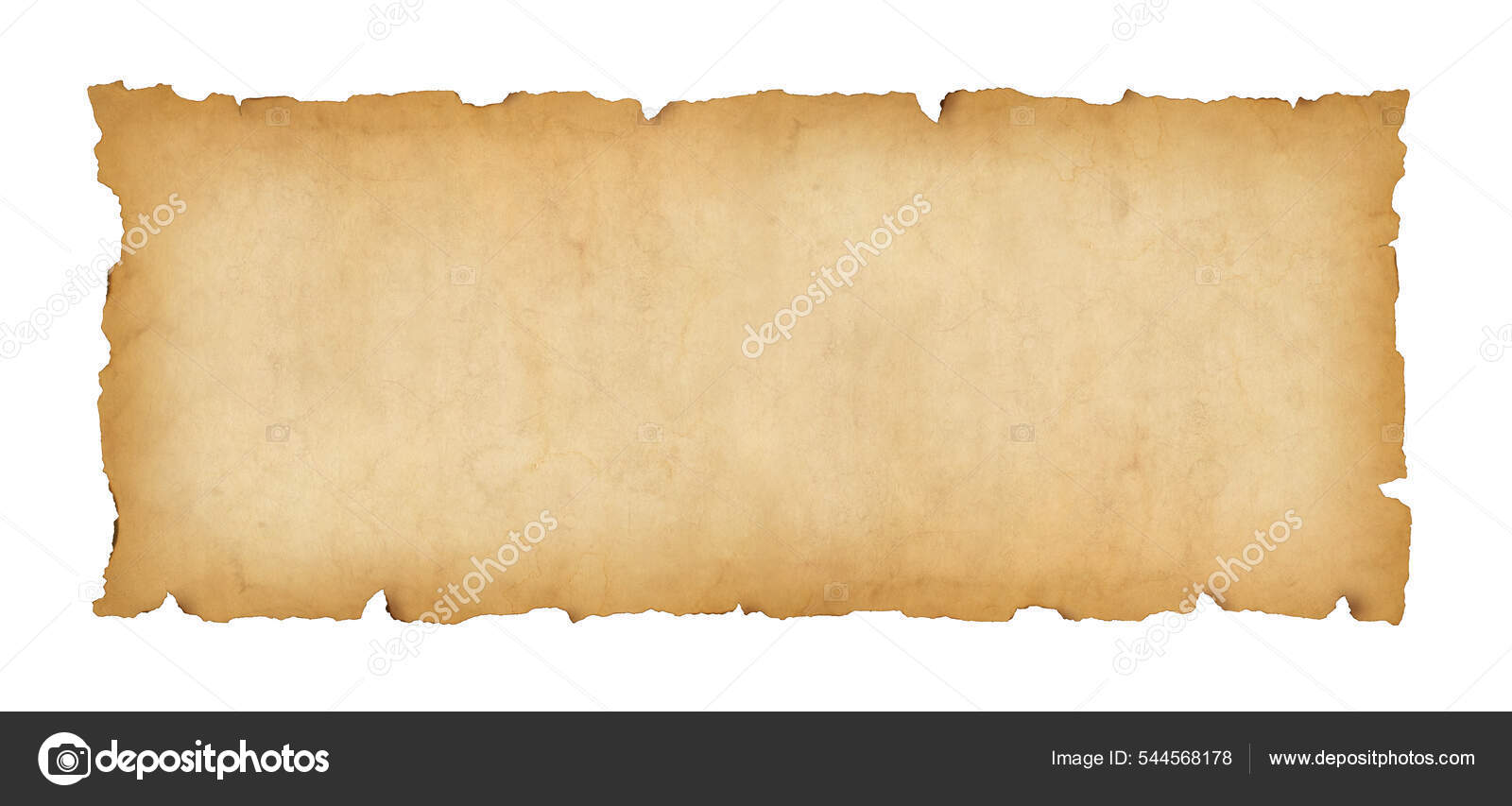 Old Paper Horizontal Banner Parchment Scroll Isolated White Background  Stock Photo by ©daboost 544568178